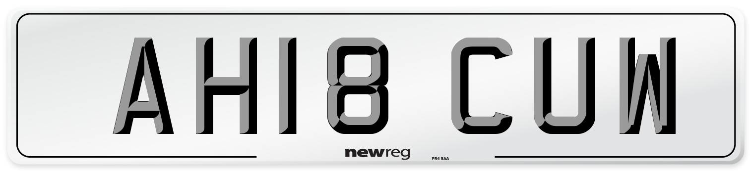AH18 CUW Number Plate from New Reg